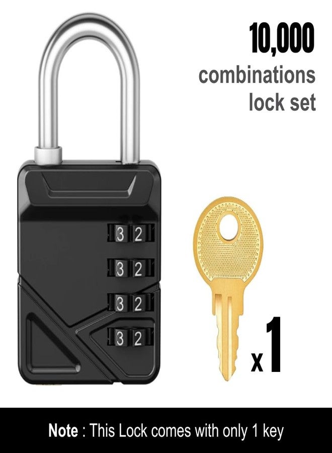 SOLDTRUE 2-in-1 Padlock with Key & 4-Digit Combination | Heavy Duty Metal Security Lock with Resettable Code Wheel | Dual Unlock Lock for Gym Locker, Luggage, Storage & Travel (Black) - Image 5